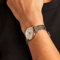 New CODHOR Montre Alix Blanc cadran bicolore doré / blanc fond blanc bracelet acier bicolore