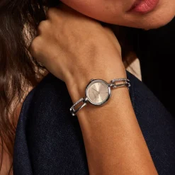 New CODHOR Montre Andrea Rose cadran argenté fond rose bracelet alliage argenté