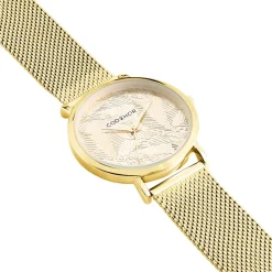 Discount CODHOR Montre Camille 3 Rose cadran doré fond rose bracelet acier doré