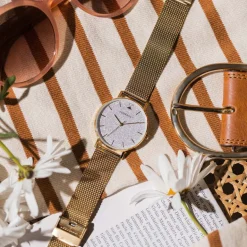 Online CODHOR Montre Cindy Argenté cadran doré fond argenté bracelet acier doré