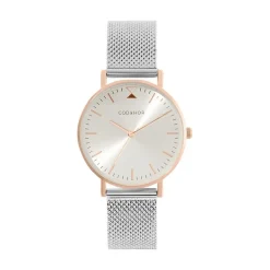 Best CODHOR Montre Cindy Argent cadran doré rose fond argenté bracelet acier argenté