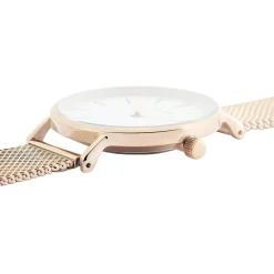 Hot CODHOR Montre Cindy Blanc cadran doré rose fond blanc bracelet acier doré
