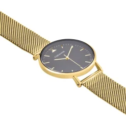 Sale CODHOR Montre Cindy Noir cadran doré fond noir bracelet acier doré