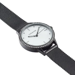 New CODHOR Montre Joy Blanc cadran noir fond blanc bracelet acier noir