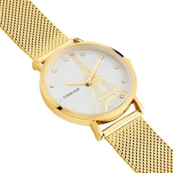 Sale CODHOR Montre Monument Blanc cadran doré fond blanc bracelet acier doré