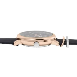 Best CODHOR Montre Nérine Noir cadran doré rose fond noir bracelet synthétique noir