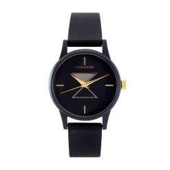 Online CODHOR Montre Pauline Noir cadran noir fond noir bracelet silicone noir