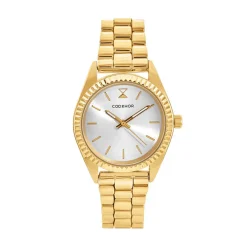 Discount CODHOR Montre Sandy Blanc cadran doré fond blanc bracelet alliage doré