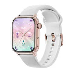 New ICE WATCH Montre Connectée Smart 3.0 cadran bicolore doré / rose bracelet plastique blanc