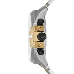 New DIESEL Montre Mega Chief Noir cadran tricolore fond noir bracelet acier bicolore