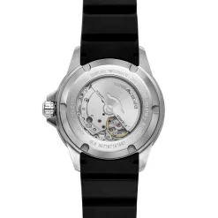 Best EMPORIO ARMANI Montre Noir cadran argenté fond noir bracelet silicone noir