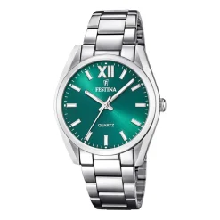 Online FESTINA Montre Boyfriend Vert cadran argenté fond vert bracelet acier argenté