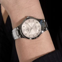 Clearance FESTINA Montre Mademoiselle Rose cadran argenté fond rose bracelet acier argenté