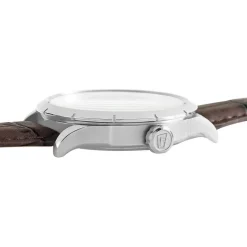 FESTINA Montre Retro Noir cadran argenté fond noir bracelet cuir marron