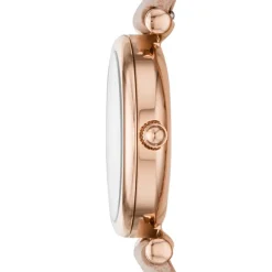 Clearance FOSSIL Montre Carlie Mini Nacre cadran doré rose fond nacre bracelet cuir doré rose