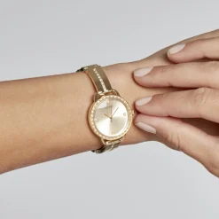 New GUESS Montre Bellini Champagne cadran doré fond doré bracelet acier doré