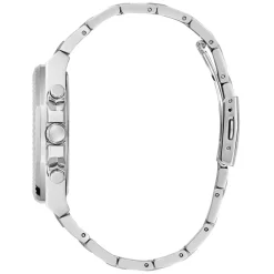 Outlet GUESS Montre Equity Noir cadran argenté fond noir bracelet acier argenté
