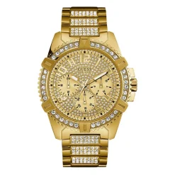 Discount GUESS Montre Frontier Jaune cadran doré fond doré bracelet acier doré