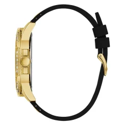 Online GUESS Montre Frontier Noir cadran doré fond noir bracelet silicone noire
