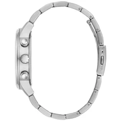 Clearance GUESS Montre Parker Noir cadran argenté fond noir bracelet acier argenté