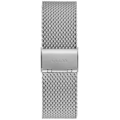 New GUESS Montre Reputation Noir cadran argenté fond noir bracelet acier argenté