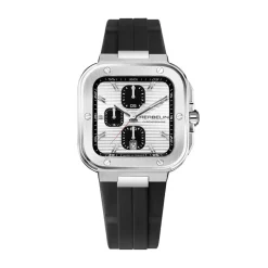 HERBELIN Montre Cap Camarat Argenté cadran argenté fond argenté bracelet silicone noir