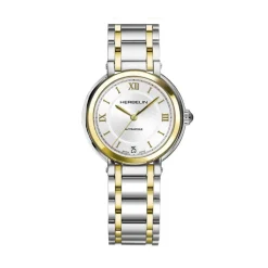 Online HERBELIN Montre Galet Blanc cadran bicolore fond blanc bracelet acier bicolore