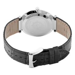 Hot HERBELIN Montre Newport Slim Bleu cadran argenté fond bleu bracelet cuir noir