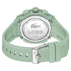 Best LACOSTE Montre Lc33 Crème cadran vert fond cr&egrave;me bracelet silicone vert