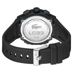 Outlet LACOSTE Montre Lc33 Noir cadran noir fond noir bracelet silicone noir
