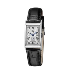 Sale LIP Montre Churchill T18 Argenté cadran argenté fond argenté bracelet cuir de vache noir