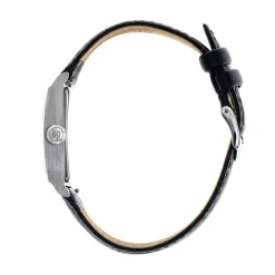 Sale LIP Montre Churchill T18 Argenté cadran argenté fond argenté bracelet cuir de vache noir