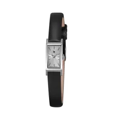 Best LIP Montre Churchill T13 Argenté cadran argenté fond argenté bracelet cuir de vache noir