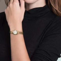 LIP Montre Henriette 19 Argenté cadran doré fond argenté bracelet acier doré