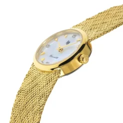 Hot LIP Montre Henriette 22 Nacre Blanche cadran doré fond nacre blanche bracelet acier doré