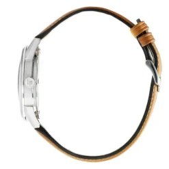 Online LIP Montre Himalaya C艙ur Battant 40 Bleu cadran argenté fond bleu bracelet cuir marron