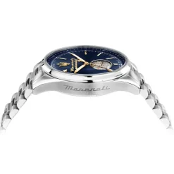 Outlet MASERATI Montre Sorpasso Bleu cadran argenté fond bleu bracelet acier argenté