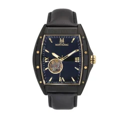 MONTIGNAC Montre Tonneau Automatique Noir* Montres Made In France|Montres Squelettes