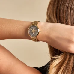 New OLIVIA BURTON Montre Celestial Nova Marron cadran doré fond marron bracelet acier doré