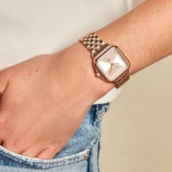 OLIVIA BURTON Montre Grosvenor Rose cadran rose fond rose bracelet acier rose