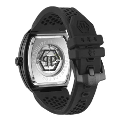 Online PHILIPP PLEIN Montre High-conic Noir cadran noir fond noir bracelet silicone noir
