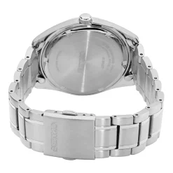 Clearance SEIKO Montre Classique Blanc cadran argenté fond blanc bracelet acier argenté