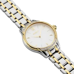 New SEIKO Montre Classique Nacre cadran bicolore fond nacre bracelet acier bicolore