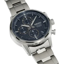 Hot SEIKO Montre Sport Titane Noir cadran gris fond noir bracelet titane gris