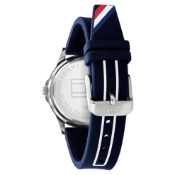 Sale TOMMY HILFIGER Montre Boys Bleu cadran argenté fond bleu bracelet silicone bleu
