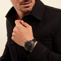 Discount TOMMY HILFIGER Montre Clark Noir cadran noir fond noir bracelet acier noir