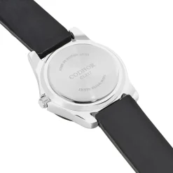 UPP Montre Ballon Blanc cadran noir fond blanc bracelet plastique noir