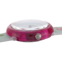 Outlet UPP Montre Beatty Multicolore cadran rose fond multicolore bracelet plastique vert