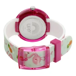 Outlet UPP Montre Beatty Multicolore cadran rose fond multicolore bracelet plastique vert