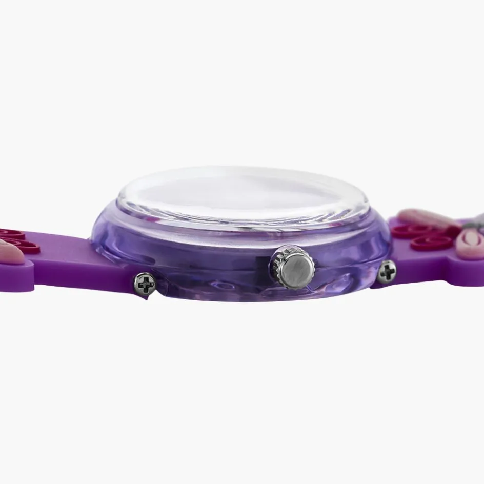 Online UPP Montre Fuzzy Bicolore cadran violet fond bicolore bracelet plastique violet